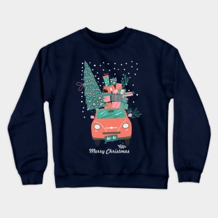 Christmas tree and gifts in a car ho ho ho! - Happy Christmas and a happy new year! - Available in stickers, clothing, etc Crewneck Sweatshirt